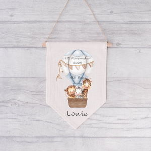 Personalised Blue Balloon Flag